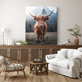 Highland Cow Canvas Print Wall Art | Yedwo